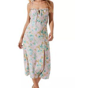 ASTR The Label Women's Verana Open-Back Midi Dress ~ Size Small ~ Pink Floral